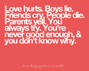 drunkoffquotes #typography #Lies #boys #cry #love