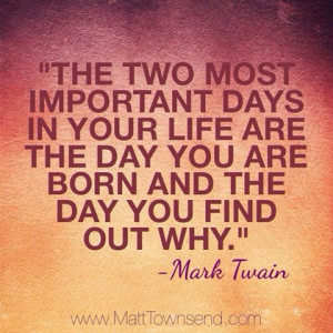 Mark Twain Quotes – The Two Most Important Days…