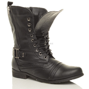 Womens Military Brogue Combat Army Lace Up Boots Size | eBay