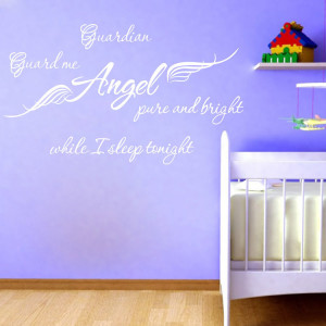 Guardian Angel Wings Quote wall sticker English Words stickers Art ...