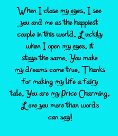 ... tale. You are my Price Charming. Love you more than words can say