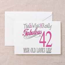 42nd Birthday Gifts Greeting Card for