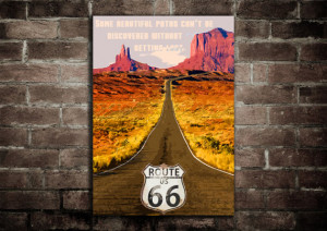 Route 66 - Travel Quote - Art Poster Print - (Available In Many Sizes)