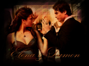 The Vampire Diaries TV Show Damon and Elena Wallpaper