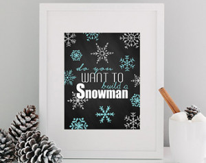 To Build A Snowm an Chalkboard Print Sign Typography Wall Art Quote ...
