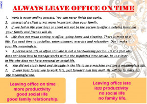 Always leave office on time