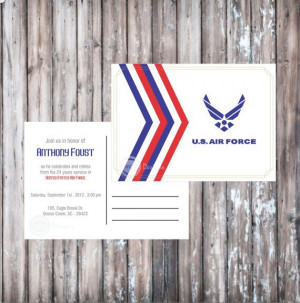 ... POSTCARD Invitation - Air Force Retirement Party - Air Force Party
