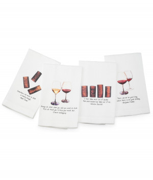 QUOTABLE WINE TOWELS - SET OF 4