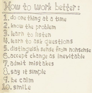 How to Work Better
