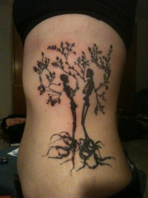 skeleton tree tattoo design