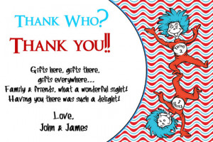 Dr. Seuss Thank You Card, Thank You Birthday Cards, Chalkboard ...