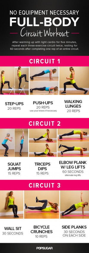 Printable Full-Body Circuit Workout — No Equipment Needed! I can do ...