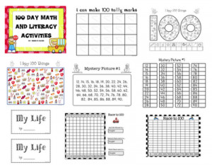 100 Days of School Printable Activities