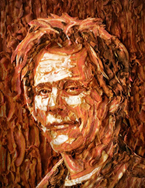 kevin bacon portrait made out of bacon kevin bacon portrait made out ...