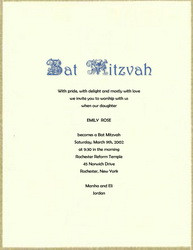 Bat Mitzvah Invitations Templates with Wording