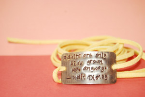 Custom Quote Antique Brass Leather Wrap Bracelet