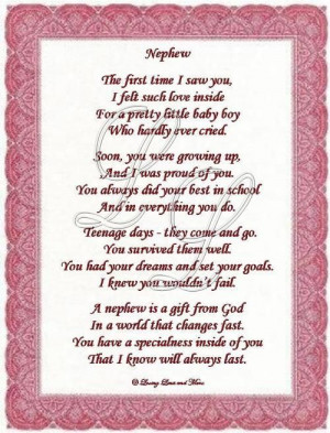 Love You Nephew Poems | Nephew poem is about a special nephew. Poem ...