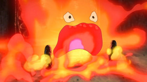 Calcifer, the fire demon and energy source for Howl's moving castle ...