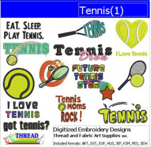Machine Embroidery Designs - Tennis(1)