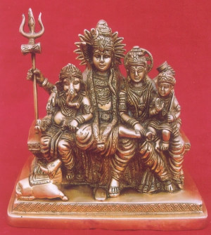 Brass statue of lord shiva family Religious Hindi deities figures