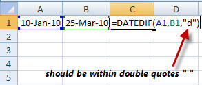 Excel Function: DATEDIF (Explaining DATEDIF function with Images.)