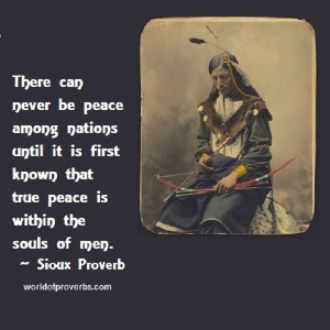known that true peace is within the souls of men.