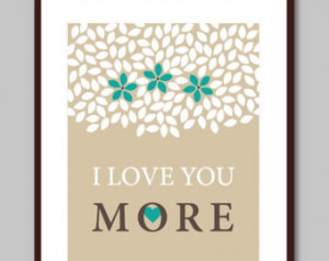 ON-SALE Inspirational Prints Quote Couples Family I Love You More Art ...