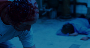 Lawrence lying unconscious moments before his test