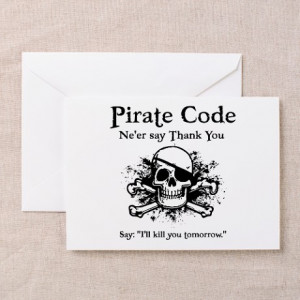 Biker Gifts > Biker Greeting Cards > Pirate Thank You Greeting Cards ...