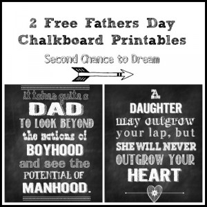 Fathers Day Chalkboard Printables
