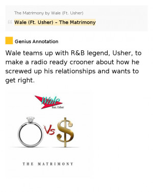 Wale (Ft. Usher) – The Matrimony – The Matrimony by Wale
