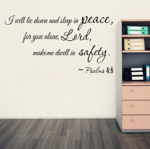 Wall Sayings and Quotes I Will Lie Down and Sleep In Peace Religious ...