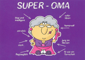 the words on both cards are super oma super grandma super opa super ...