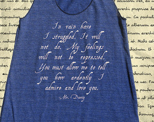 Workout Tank - Pride and Prejudice - Darcy Proposal - Quote Tank Top ...