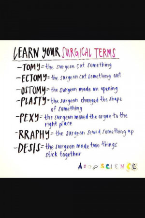 ... terms! This is a lifesaver for students in the operating room