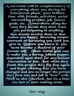 Surviving a narcissist. http://survivingnarcissisticabuse.com