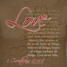 Melange chocolate Christian Love Bible Verse 1 Corinthians 13 T-Shirts ...