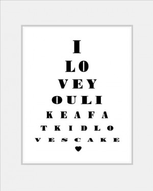 Wall Art Print Eye Chart - Love Quote Art Typography Poster ...