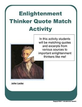 Enlightenment Thinkers Common Core Quote Match Activity