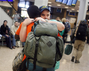 ... , Saturday at the Salt Lake airport after they returned from Haiti