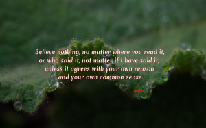 Believe nothing, no matter where.... quote wallpaper