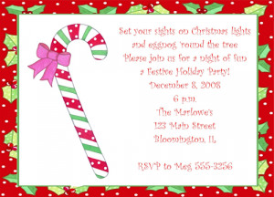 Shop our Store > Candy Cane Christmas Party Invitations
