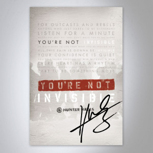 Autographed Invisible Lyrics Poster Hunter Hayes
