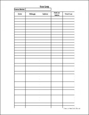 Printable Mileage Log Sheet