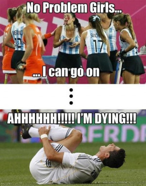 Girls vs. boys :) because girls who play soccer tough it out ...