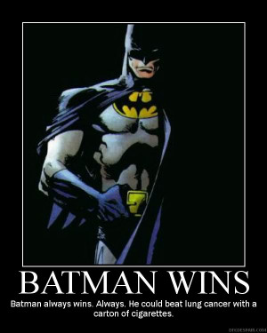 Batman beats superman, and we all know Superman beats goku.