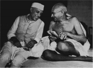 Leaders of Indian Nationalism, Ghandi and Nehru, 1948.