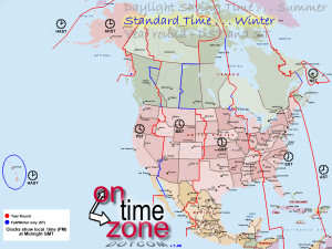 north america map with time zones