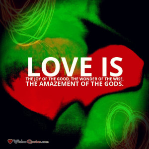 Love is the joy of the good, the wonder of the wise, the amazement of ...