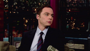 Jim Parsons checked shirt blue tie top quotes sheldon cooper 2012